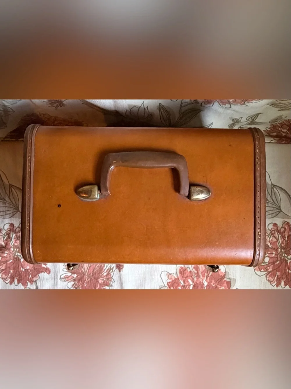 Samsonite Cognac Brown Leather Travel Case